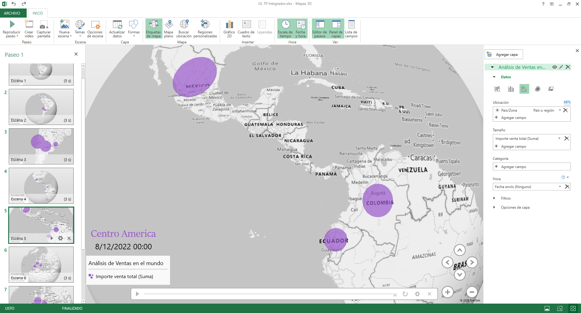 Pantalla de Power Maps + KP's + Paseo Virtual
